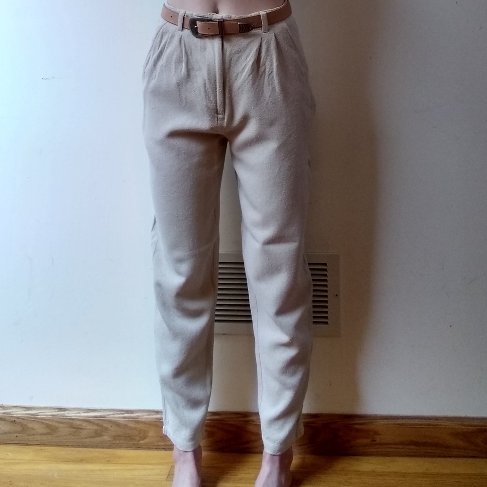 Vintage 80's Silk Exchange 100% Silk Tapered Pants
